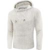 imageCOOFANDY Mens Knitted Hoodies Pullover Casual Long Sleeve Turtleneck SweatersWhite