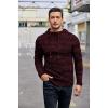 imageCOOFANDY Mens Knitted Hoodies Pullover Casual Long Sleeve Turtleneck SweatersWine Red