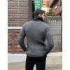 imageCOOFANDY Mens Knitted Turtleneck Pullover Shawl Collar Sweaters Slim Fit High Neck Hoodies with PocketsDark Gray