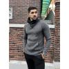 imageCOOFANDY Mens Knitted Turtleneck Pullover Shawl Collar Sweaters Slim Fit High Neck Hoodies with PocketsDark Gray