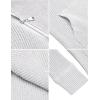 imageCOOFANDY Mens Knitted Turtleneck Pullover Shawl Collar Sweaters Slim Fit High Neck Hoodies with PocketsWhite