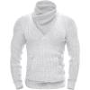 imageCOOFANDY Mens Knitted Turtleneck Pullover Shawl Collar Sweaters Slim Fit High Neck Hoodies with PocketsWhite