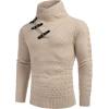 imageCOOFANDY Mens Knitted Turtleneck Sweater Long Sleeve Slim Fit Designer Shawl Collar PulloverA Apricot