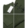 imageCOOFANDY Mens Knitted Turtleneck Sweater Long Sleeve Slim Fit Designer Shawl Collar PulloverA Army Green
