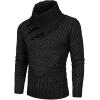 imageCOOFANDY Mens Knitted Turtleneck Sweater Long Sleeve Slim Fit Designer Shawl Collar PulloverA Black