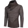 imageCOOFANDY Mens Knitted Turtleneck Sweater Long Sleeve Slim Fit Designer Shawl Collar PulloverA Dark Brown