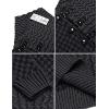 imageCOOFANDY Mens Knitted Turtleneck Sweater Long Sleeve Slim Fit Designer Shawl Collar PulloverA Dark Grey