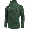 imageCOOFANDY Mens Knitted Turtleneck Sweater Long Sleeve Slim Fit Designer Shawl Collar PulloverA Green