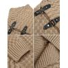 imageCOOFANDY Mens Knitted Turtleneck Sweater Long Sleeve Slim Fit Designer Shawl Collar PulloverA Khaki