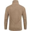 imageCOOFANDY Mens Knitted Turtleneck Sweater Long Sleeve Slim Fit Designer Shawl Collar PulloverA Khaki