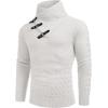 imageCOOFANDY Mens Knitted Turtleneck Sweater Long Sleeve Slim Fit Designer Shawl Collar PulloverA Pure White