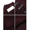 imageCOOFANDY Mens Knitted Turtleneck Sweater Long Sleeve Slim Fit Designer Shawl Collar PulloverA Wine Red