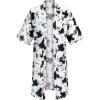 imageCOOFANDY Mens Lightweight Kimono Robe Jacket Printed Japanese Style Bathrobes Casual Open Front Long Cardigan Coat OutwearBlack White Tiedye Style