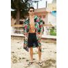 imageCOOFANDY Mens Lightweight Kimono Robe Jacket Printed Japanese Style Bathrobes Casual Open Front Long Cardigan Coat OutwearBlackleaves
