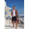 imageCOOFANDY Mens Lightweight Kimono Robe Jacket Printed Japanese Style Bathrobes Casual Open Front Long Cardigan Coat OutwearBlue Red Ethnic Style