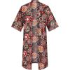 imageCOOFANDY Mens Lightweight Kimono Robe Jacket Printed Japanese Style Bathrobes Casual Open Front Long Cardigan Coat OutwearBlue Red Ethnic Style