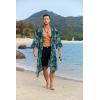 imageCOOFANDY Mens Lightweight Kimono Robe Jacket Printed Japanese Style Bathrobes Casual Open Front Long Cardigan Coat OutwearGreen