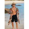 imageCOOFANDY Mens Lightweight Kimono Robe Jacket Printed Japanese Style Bathrobes Casual Open Front Long Cardigan Coat OutwearRedluxury Print