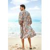 imageCOOFANDY Mens Lightweight Kimono Robe Jacket Printed Japanese Style Bathrobes Casual Open Front Long Cardigan Coat OutwearWhitepaisley Print
