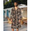 imageCOOFANDY Mens Lightweight Kimono Robe Japanese Bathrobes Open Front Long Cardigan Cloak with BeltBlackgolden