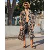 imageCOOFANDY Mens Lightweight Kimono Robe Japanese Bathrobes Open Front Long Cardigan Cloak with BeltBlackgolden