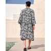 imageCOOFANDY Mens Lightweight Kimono Robe Japanese Bathrobes Open Front Long Cardigan Cloak with BeltBlackwhite