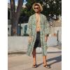 imageCOOFANDY Mens Lightweight Kimono Robe Japanese Bathrobes Open Front Long Cardigan Cloak with BeltGreenwhite