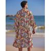 imageCOOFANDY Mens Lightweight Kimono Robe Japanese Bathrobes Open Front Long Cardigan Cloak with BeltRed