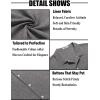 imageCOOFANDY Mens Linen Short Sleeve Button Down Shirt Casual Cuban Collar Summer Beach Shirts Vacation EssentialsDark Grey