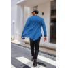 imageCOOFANDY Mens Long Cardigan Ruffle Shawl Collar Lightweight Open Front Drape Cape Overcoat with PocketsBluelong