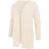 imageCOOFANDY Mens Long Open Front Cardigan Sweater Lightweight Hooded Knitted Cardigan Sweaters with PocketsAll White