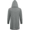 imageCOOFANDY Mens Long Open Front Cardigan Sweater Lightweight Hooded Knitted Cardigan Sweaters with PocketsLight Grey