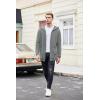 imageCOOFANDY Mens Long Open Front Cardigan Sweater Lightweight Hooded Knitted Cardigan Sweaters with PocketsLight Grey
