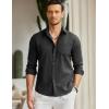 imageCOOFANDY Mens Long Sleeve Button Down Shirt Casual Untucked RegularFit Oxford Dress ShirtsBlack