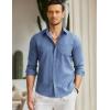imageCOOFANDY Mens Long Sleeve Button Down Shirt Casual Untucked RegularFit Oxford Dress ShirtsBlue