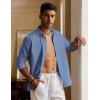 imageCOOFANDY Mens Long Sleeve Button Down Shirt Casual Untucked RegularFit Oxford Dress ShirtsBlue