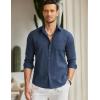 imageCOOFANDY Mens Long Sleeve Button Down Shirt Casual Untucked RegularFit Oxford Dress ShirtsDark Blue