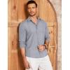 imageCOOFANDY Mens Long Sleeve Button Down Shirt Casual Untucked RegularFit Oxford Dress ShirtsGray