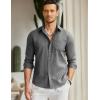 imageCOOFANDY Mens Long Sleeve Button Down Shirt Casual Untucked RegularFit Oxford Dress ShirtsGray