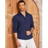 imageCOOFANDY Mens Long Sleeve Button Down Shirt Casual Untucked RegularFit Oxford Dress ShirtsNavy Blue