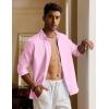 imageCOOFANDY Mens Long Sleeve Button Down Shirt Casual Untucked RegularFit Oxford Dress ShirtsPink