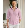imageCOOFANDY Mens Long Sleeve Button Down Shirt Casual Untucked RegularFit Oxford Dress ShirtsPink