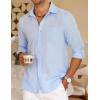 imageCOOFANDY Mens Long Sleeve Button Down Shirt Casual Untucked RegularFit Oxford Dress ShirtsSky Blue