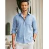 imageCOOFANDY Mens Long Sleeve Button Down Shirt Casual Untucked RegularFit Oxford Dress ShirtsSky Blue