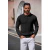 imageCOOFANDY Mens Long Sleeve Polo Sweater Knit Polo Casual Heavyweight Thermal Pullover Sweater with PocketBlack