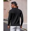 imageCOOFANDY Mens Long Sleeve Polo Sweater Knit Polo Casual Heavyweight Thermal Pullover Sweater with PocketBlack