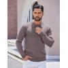 imageCOOFANDY Mens Long Sleeve Polo Sweater Knit Polo Casual Heavyweight Thermal Pullover Sweater with PocketBrown