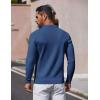 imageCOOFANDY Mens Long Sleeve Polo Sweater Knit Polo Casual Heavyweight Thermal Pullover Sweater with PocketDark Blue