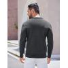 imageCOOFANDY Mens Long Sleeve Polo Sweater Knit Polo Casual Heavyweight Thermal Pullover Sweater with PocketDark Grey