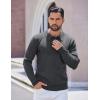 imageCOOFANDY Mens Long Sleeve Polo Sweater Knit Polo Casual Heavyweight Thermal Pullover Sweater with PocketDark Grey